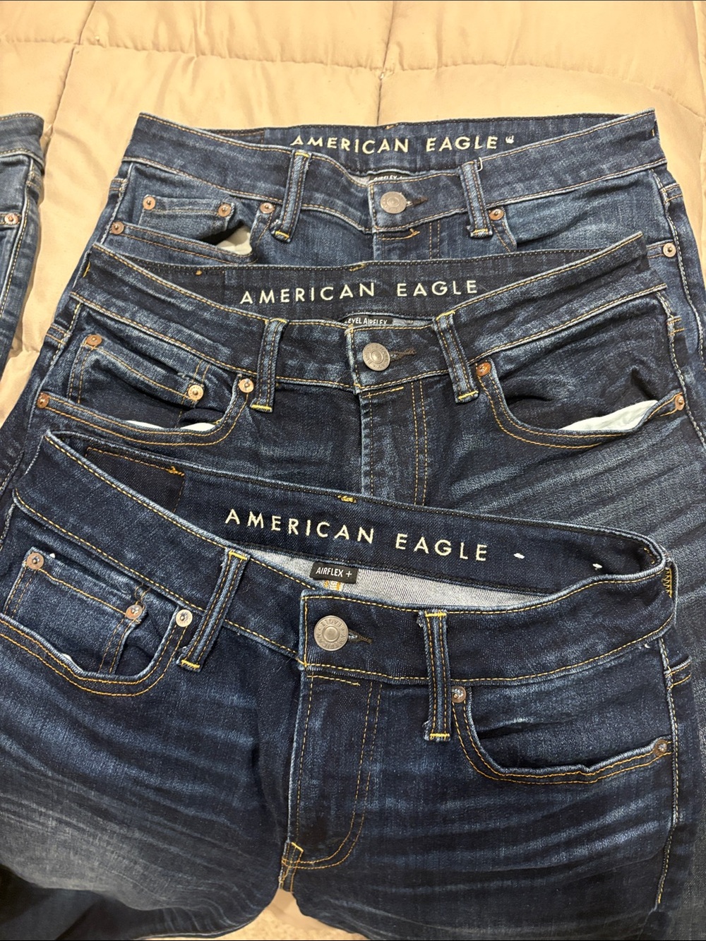 American Eagle Outfitters Men’s Dark Blue Slim Jeans - 3-Pack Look